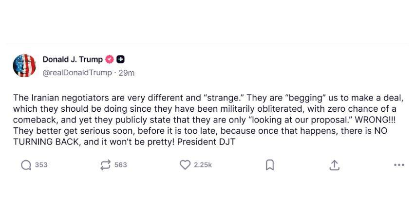 Trump Says Iran Must Get Serious Fast